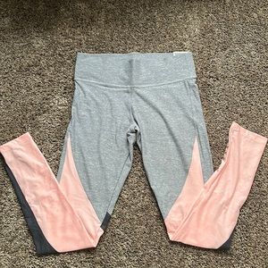 gray pink yoga leggings